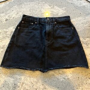Madewell Black Denim Black Mini Skirt Size 25